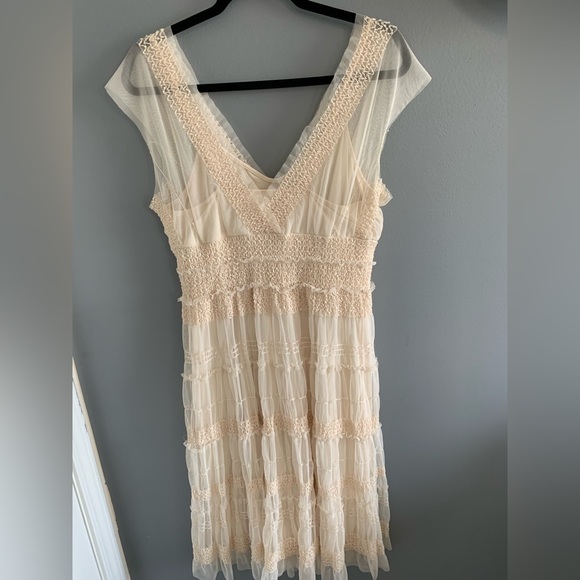 Max studio cream lace with sequin detail dress - Picture 6 of 11